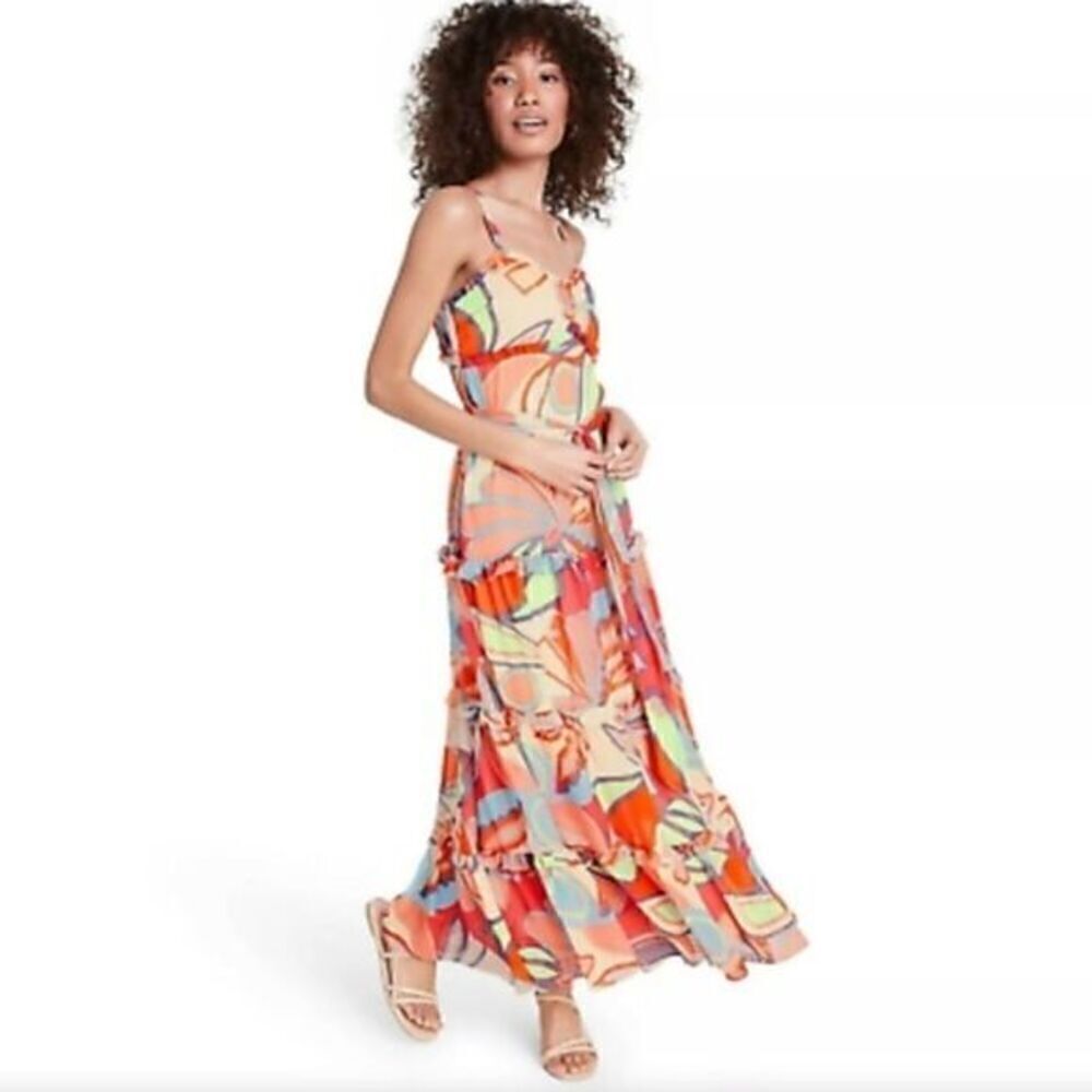 ALEXIS X Target Mixed Floral Ruffle Maxi Dress